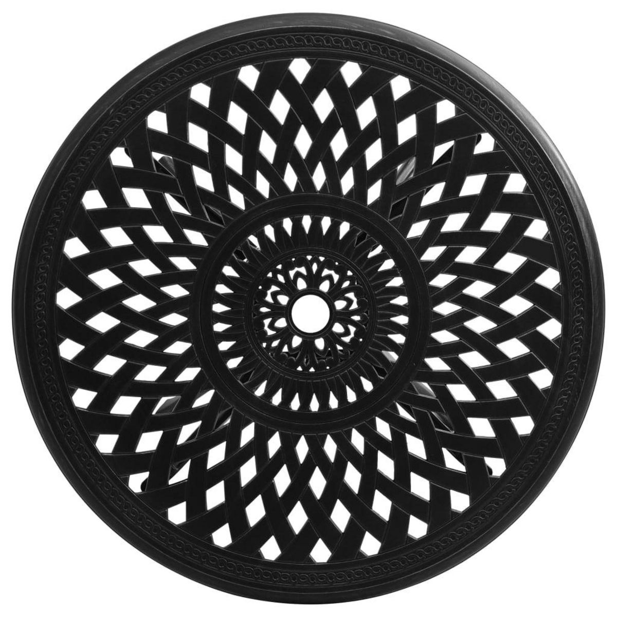 VIDAXL Table de jardin Noir 78x78x72 cm Aluminium coule