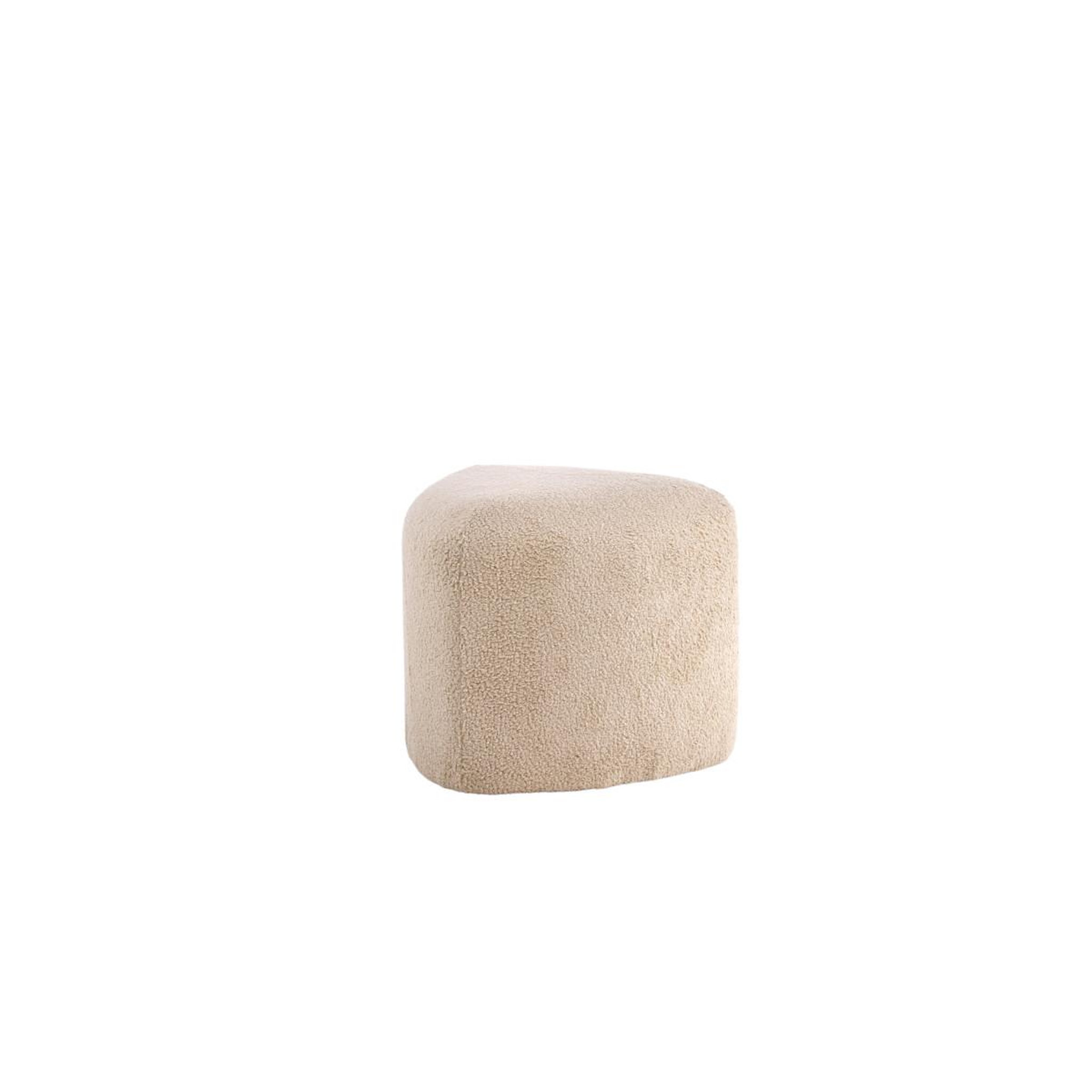 Voir la diapositive 2 : Paris Prix Pouf tissu bouclette  peg  46cm beige