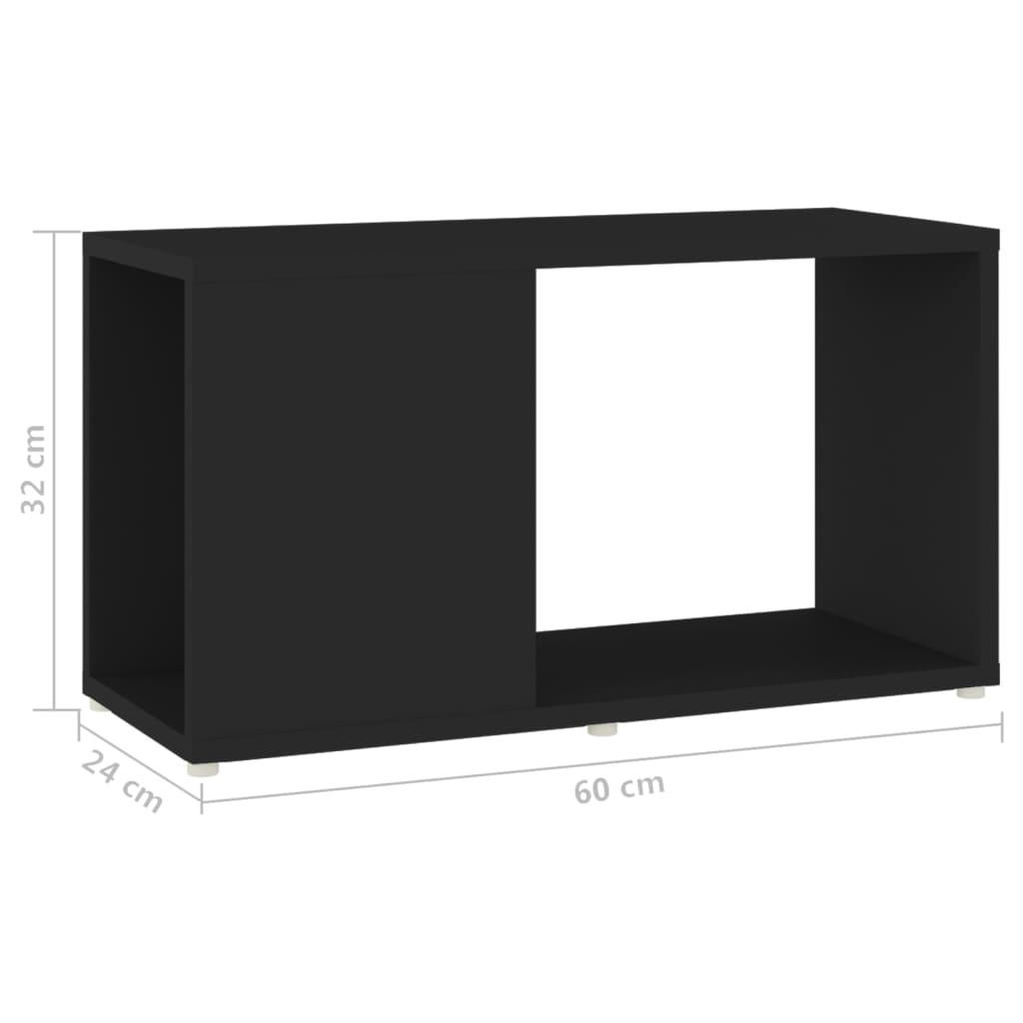 Voir la diapositive 6 : VIDAXL Meuble TV Noir 60x24x32 cm Bois d'ingenierie