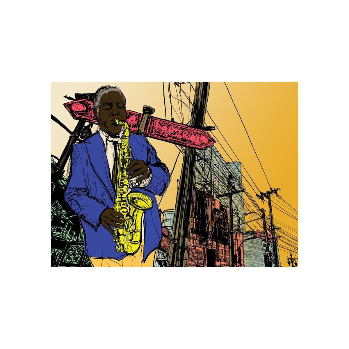 Paris Prix Papier Peint  Saxophonist in New York