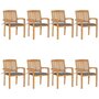 Voir la diapositive 1 : VIDAXL Chaises de jardin empilables avec coussins lot de 8 Teck solide