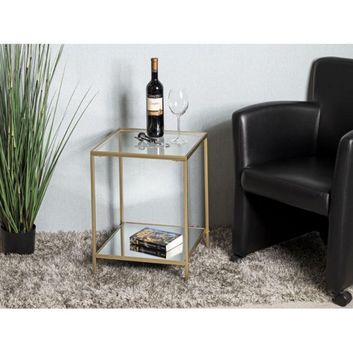 Paris Prix Table d'Appoint Carrée Design  Timana  55cm Or