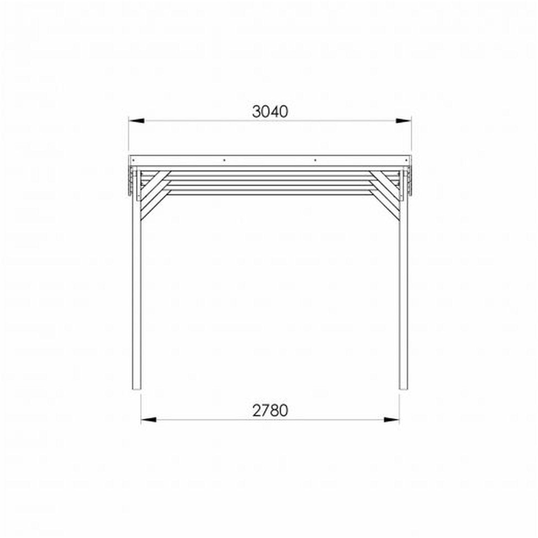 Voir la diapositive 4 : Forest Style Carport toit plat - Bois traité autoclave - 15,6 m² - JEAN