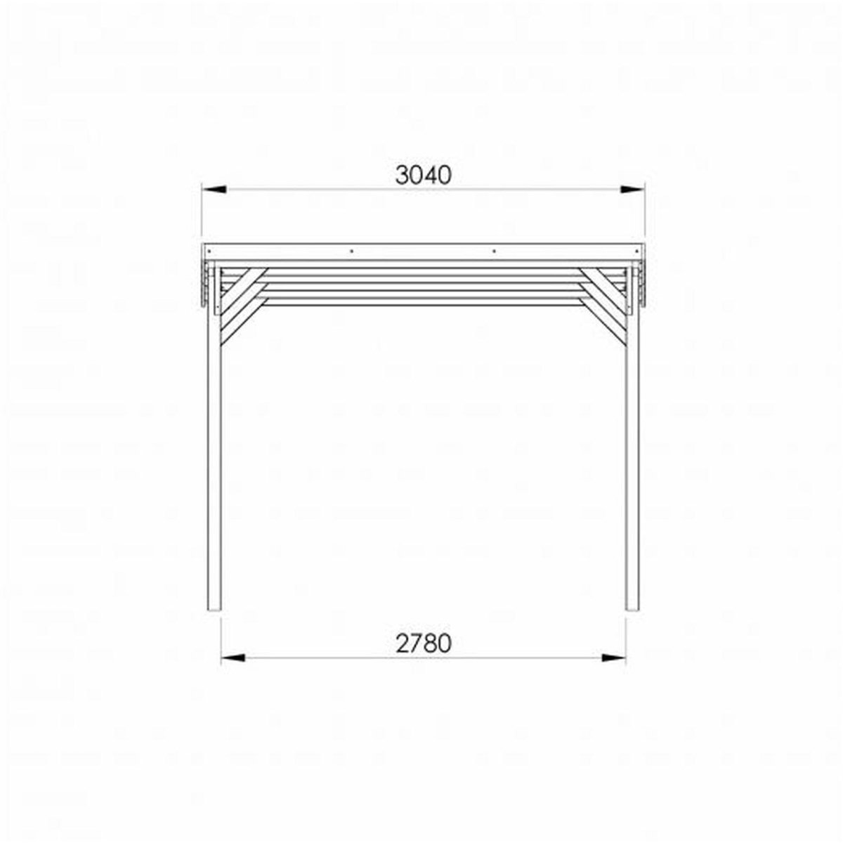 Forest Style Carport toit plat - Bois traité autoclave - 15,6 m² - JEAN