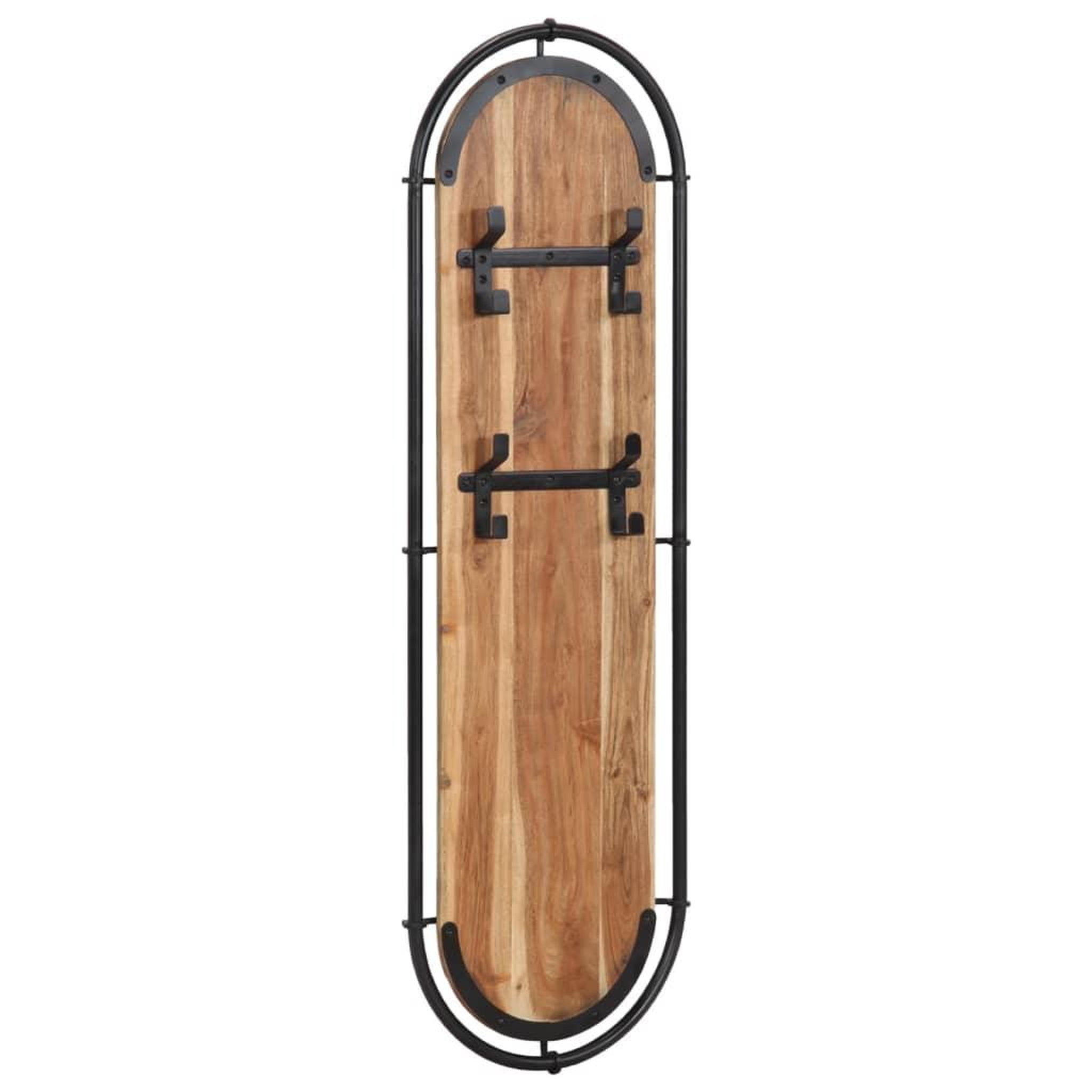 Voir la diapositive 2 : VIDAXL Porte-manteaux muraux et 4 crochets 2 pcs bois massif d'acacia