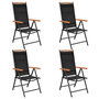 Voir la diapositive 1 : VIDAXL Chaises de jardin pliables lot de 4 aluminium et textilene noir