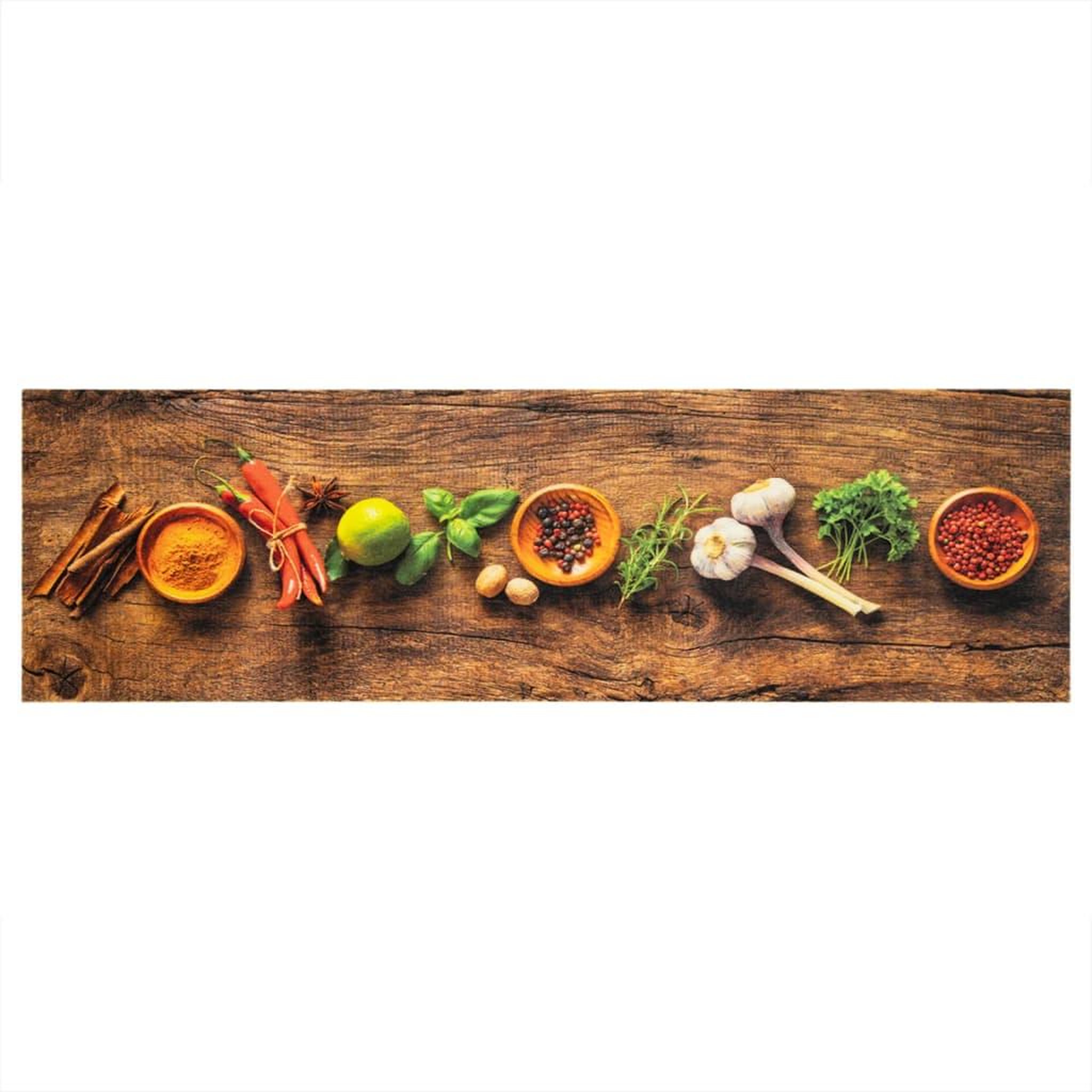 Voir la diapositive 2 : VIDAXL Tapis de cuisine lavable impression d'epices 45x150 cm velours