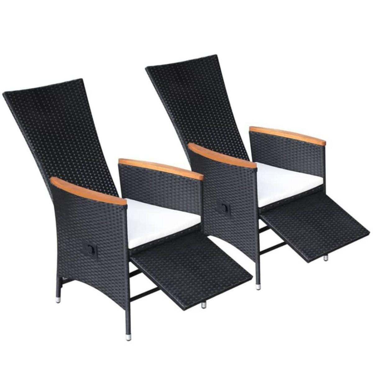 VIDAXL Ensemble a manger de jardin 5 pcs Noir