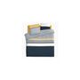 Voir la diapositive 2 : ATMOSPHERA Housse de couette 220x240 Rayures ethniques bleu + 2 taies 100% coton 57 fils