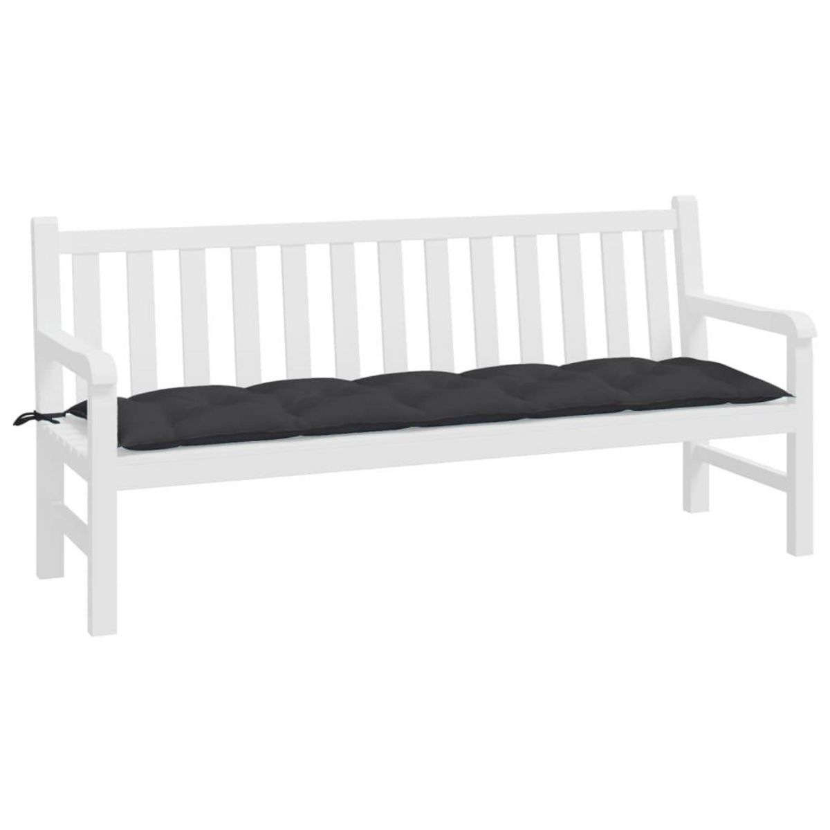 VIDAXL Coussin de banc de jardin noir 180x50x7 cm tissu oxford