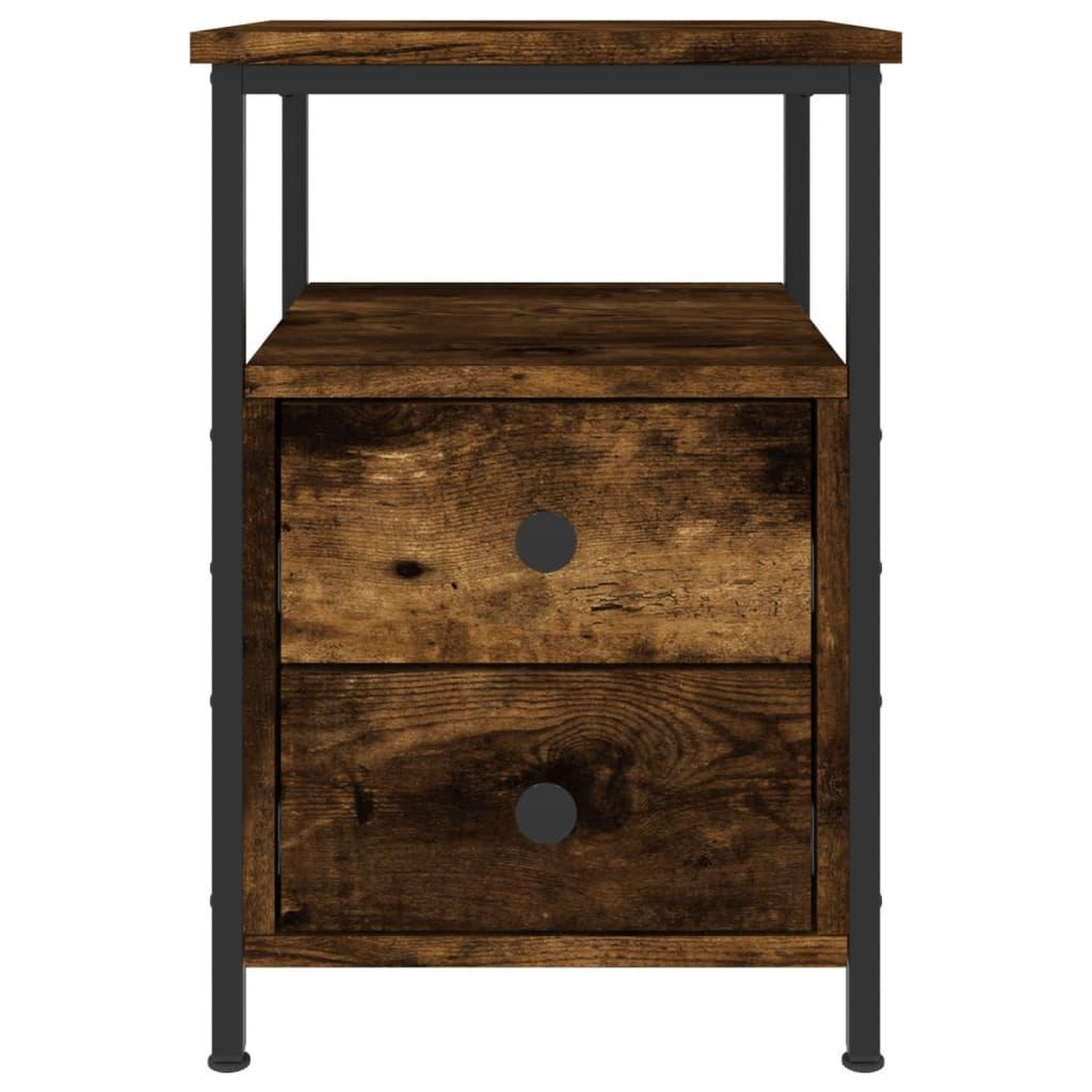 Voir la diapositive 5 : VIDAXL Table de chevet chene fume 34x35,5x50 cm bois d'ingenierie