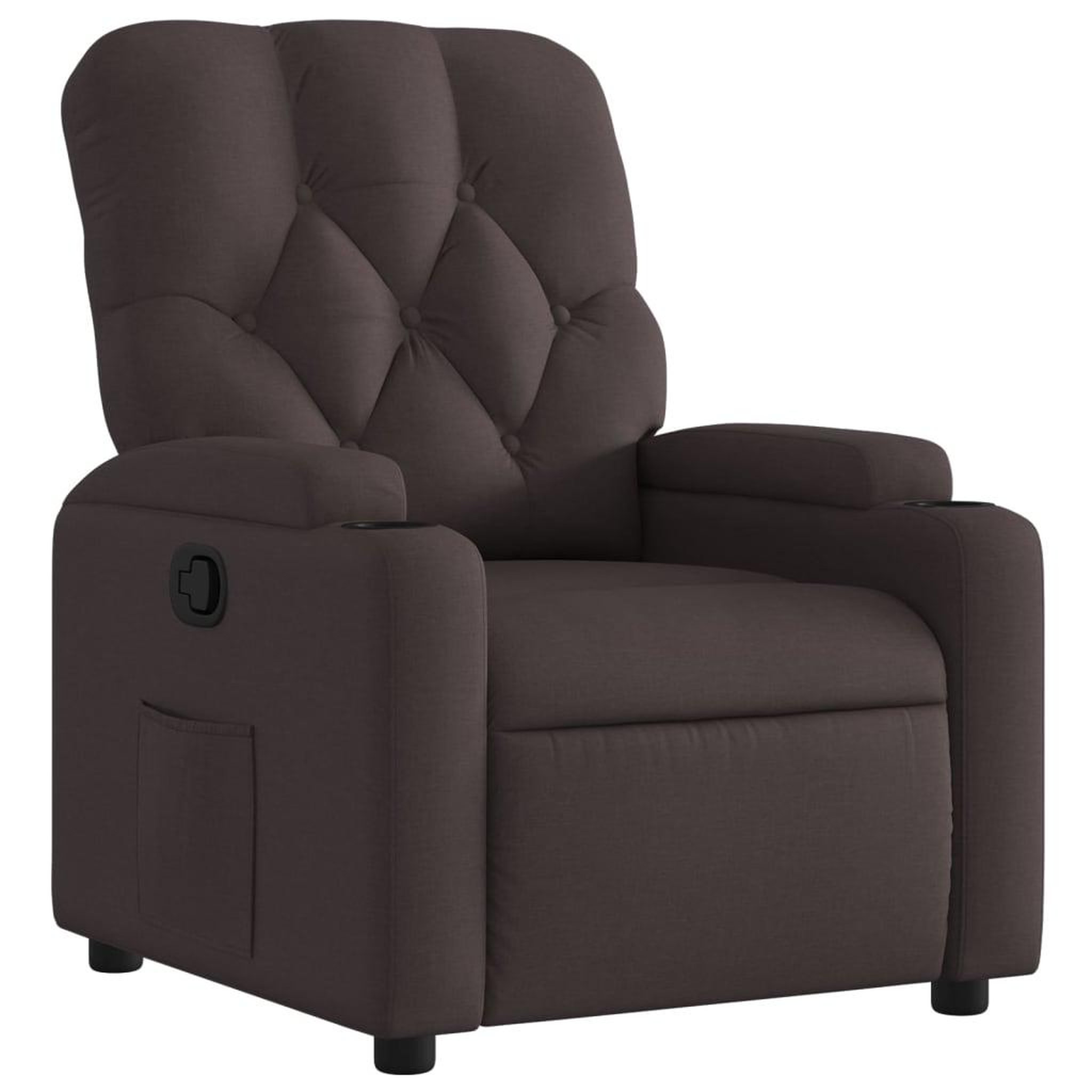 Voir la diapositive 2 : VIDAXL Fauteuil inclinable Marron fonce Tissu