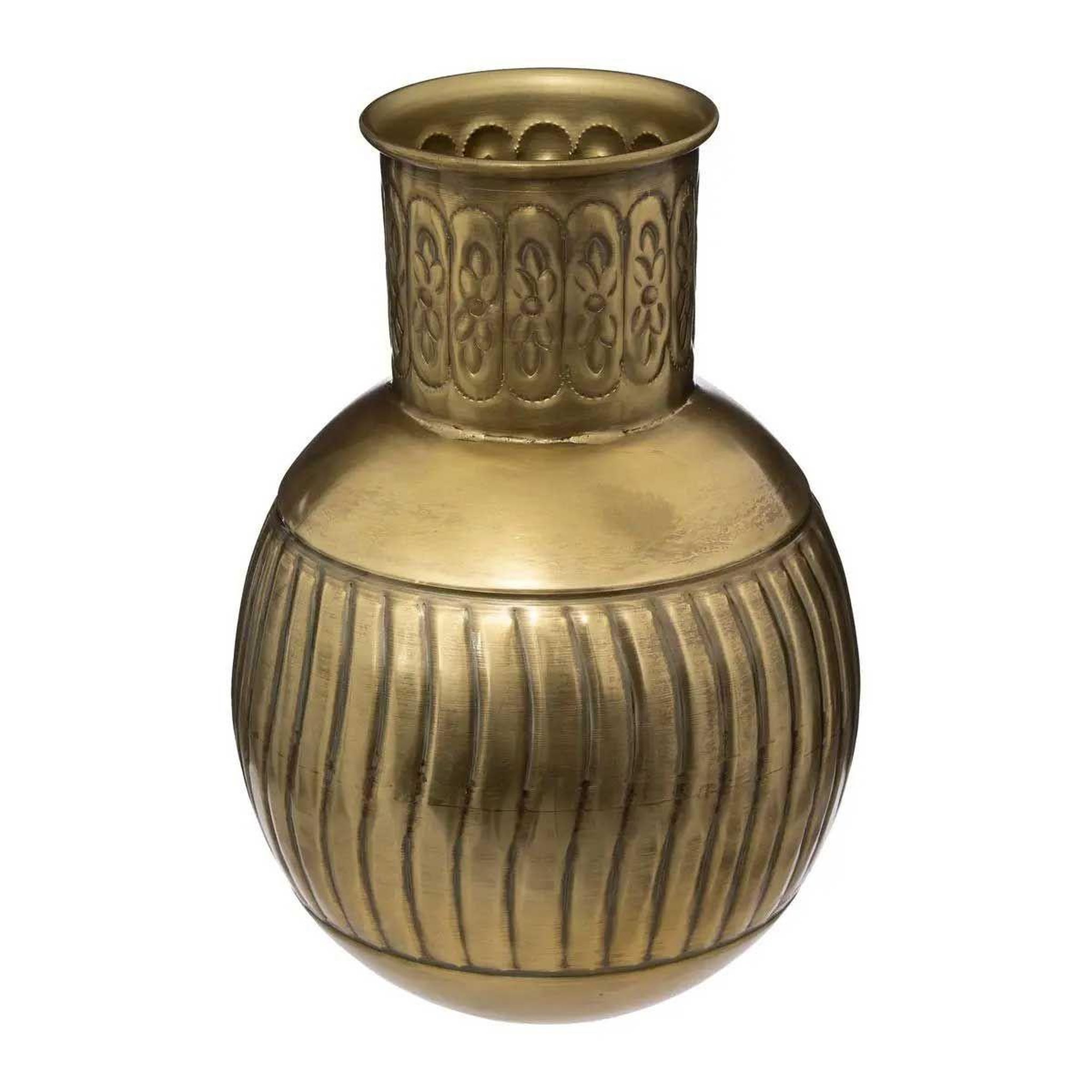 ATMOSPHERA Vase design en métal  midnight garden  31cm or