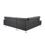 Voir la diapositive 9 : Canapé d'angle 4-5 places fixe avec LED - TOMY - Tissu gris chiné foncé - Angle gauche