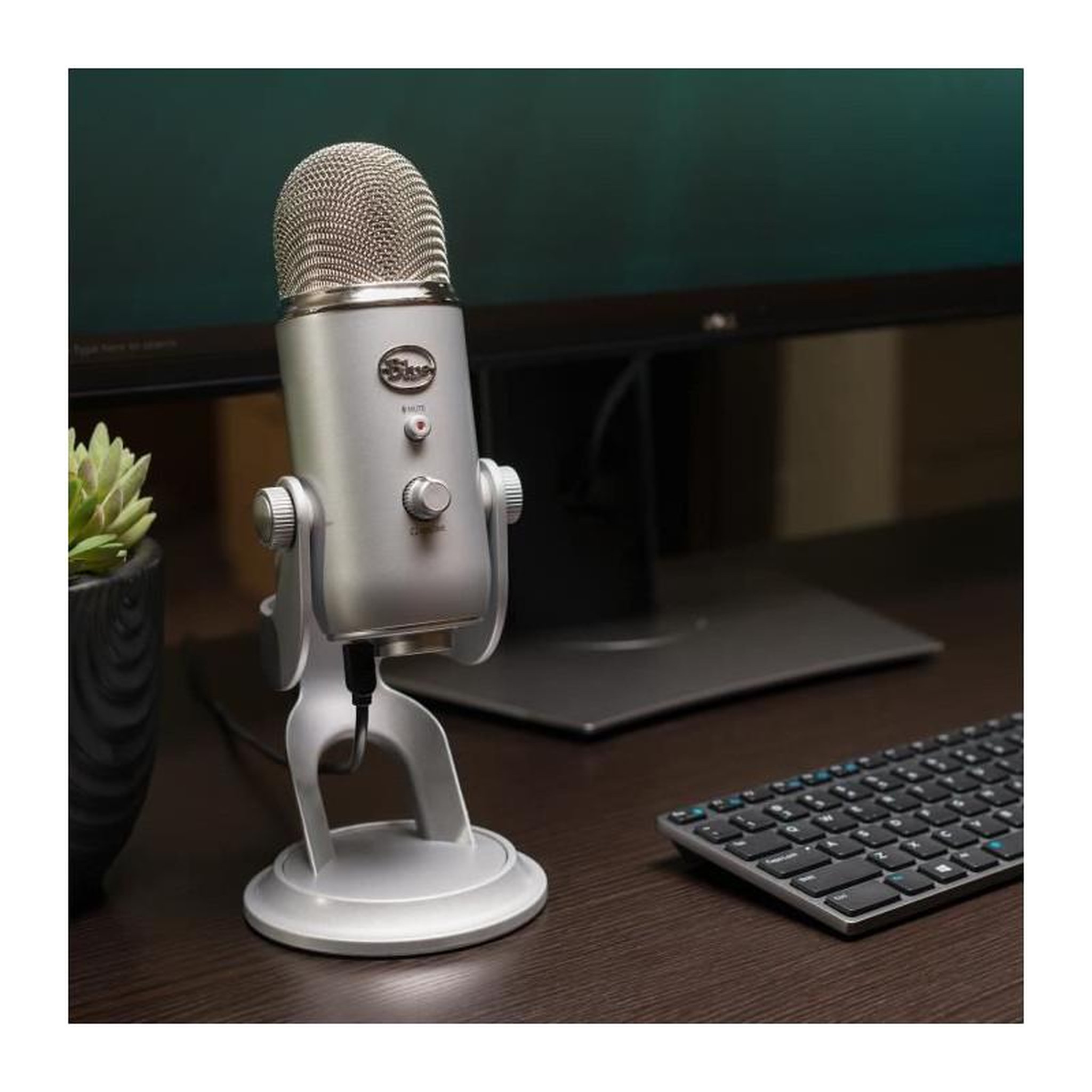 Voir la diapositive 2 : Logitech Microphone USB - Blue Yeti - Pour Enregistrement, Streaming, Gaming, Podcast sur PC ou Mac - Argent