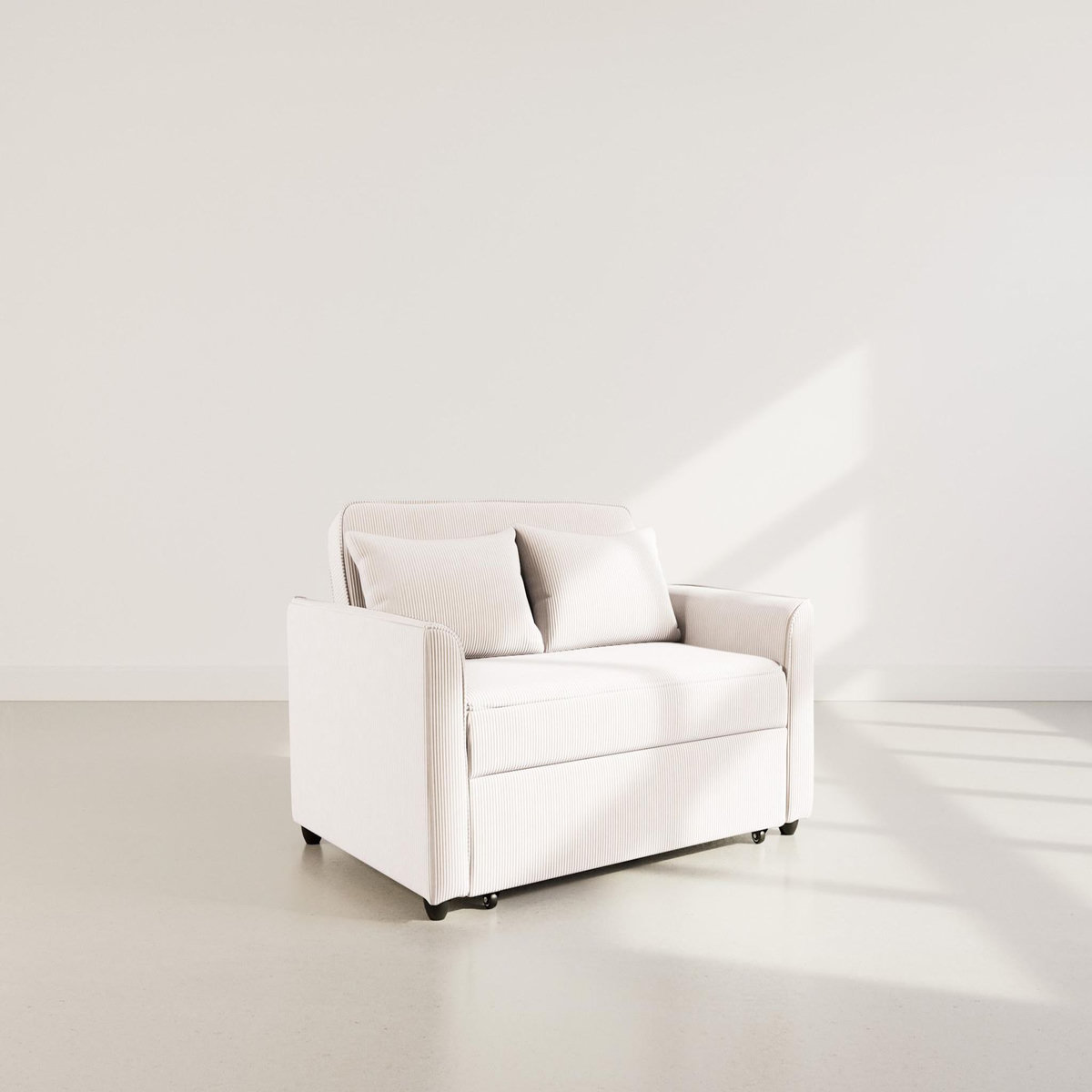 BEST MOBILIER Ernest - canapé droit 2 places convertible en velours côtelé