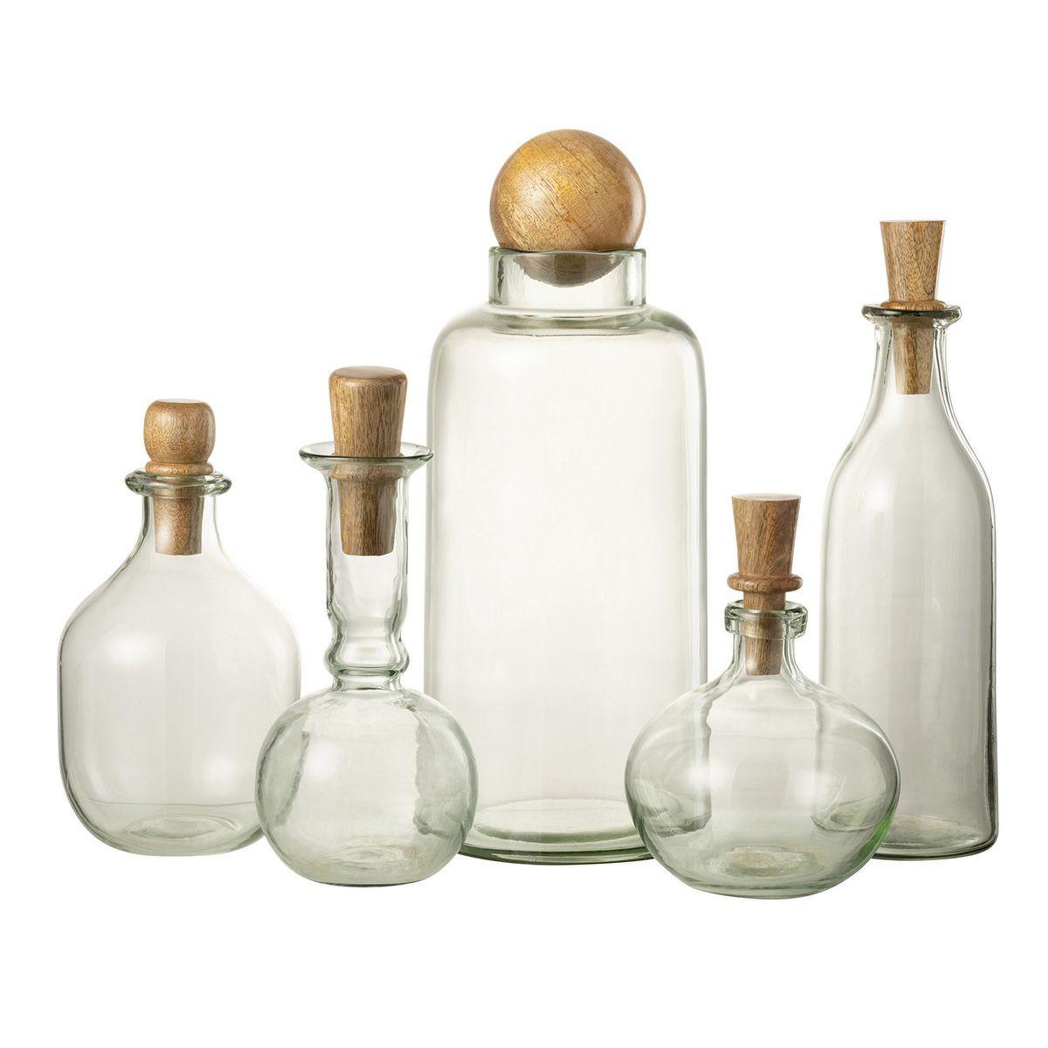 Voir la diapositive 3 : J-LINE Vase déco en verre  clarissa  36cm transparent