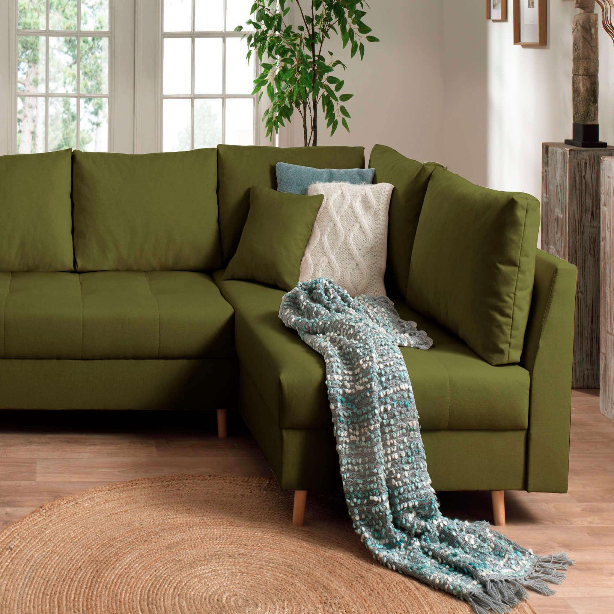 Voir la diapositive 3 : LISA DESIGN Rune - canapé panoramique - 7 places - style scandinave - droit