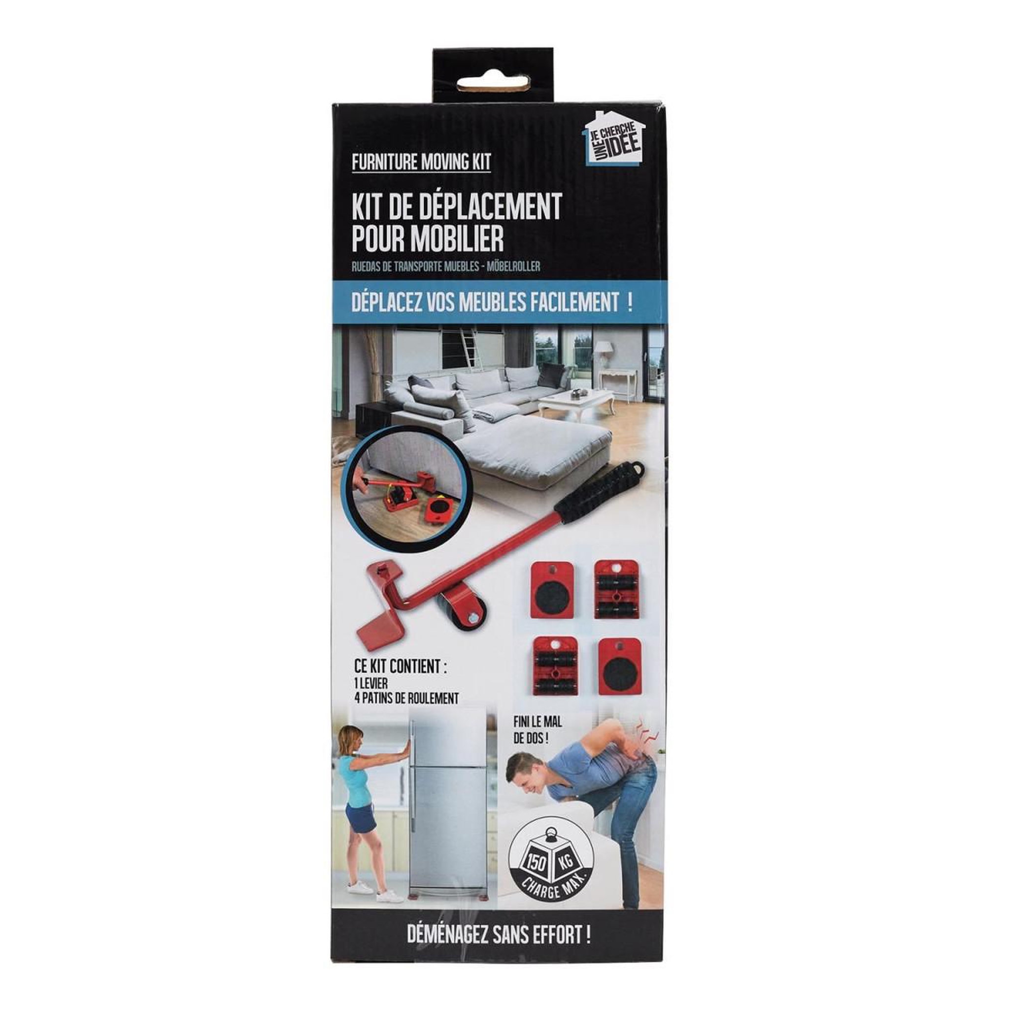Voir la diapositive 6 : Je cherche une idee Kit de Déplacement Mobilier  5 Pièces  35cm Rouge