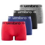 UMBRO Lot de 4 Boxers homme sans couture. Coloris disponibles : Noir