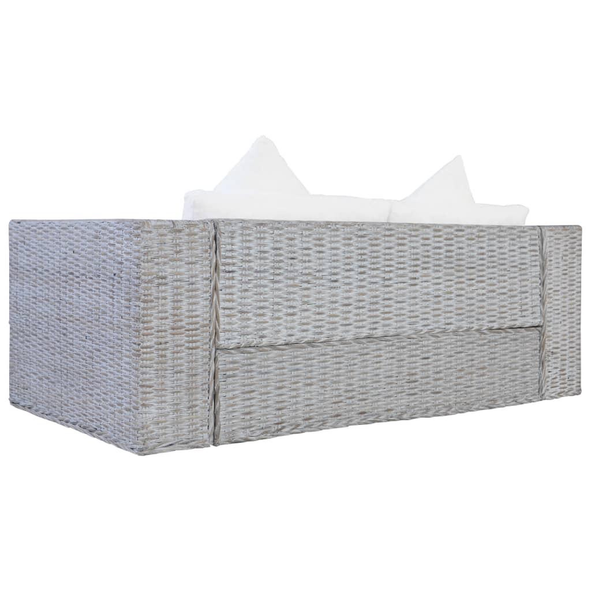 Voir la diapositive 4 : VIDAXL Canape a 2 places avec coussins Gris Rotin naturel