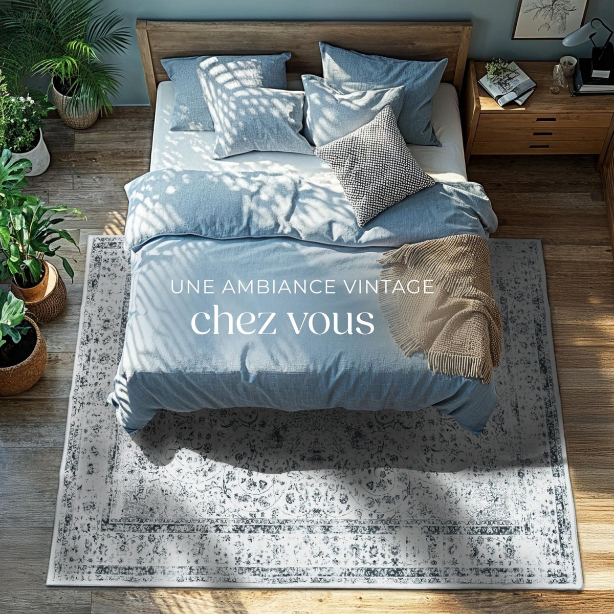 tectake Tapis design vintage à poils courts en laine synthétique et feutre gris 160 x 230 cm