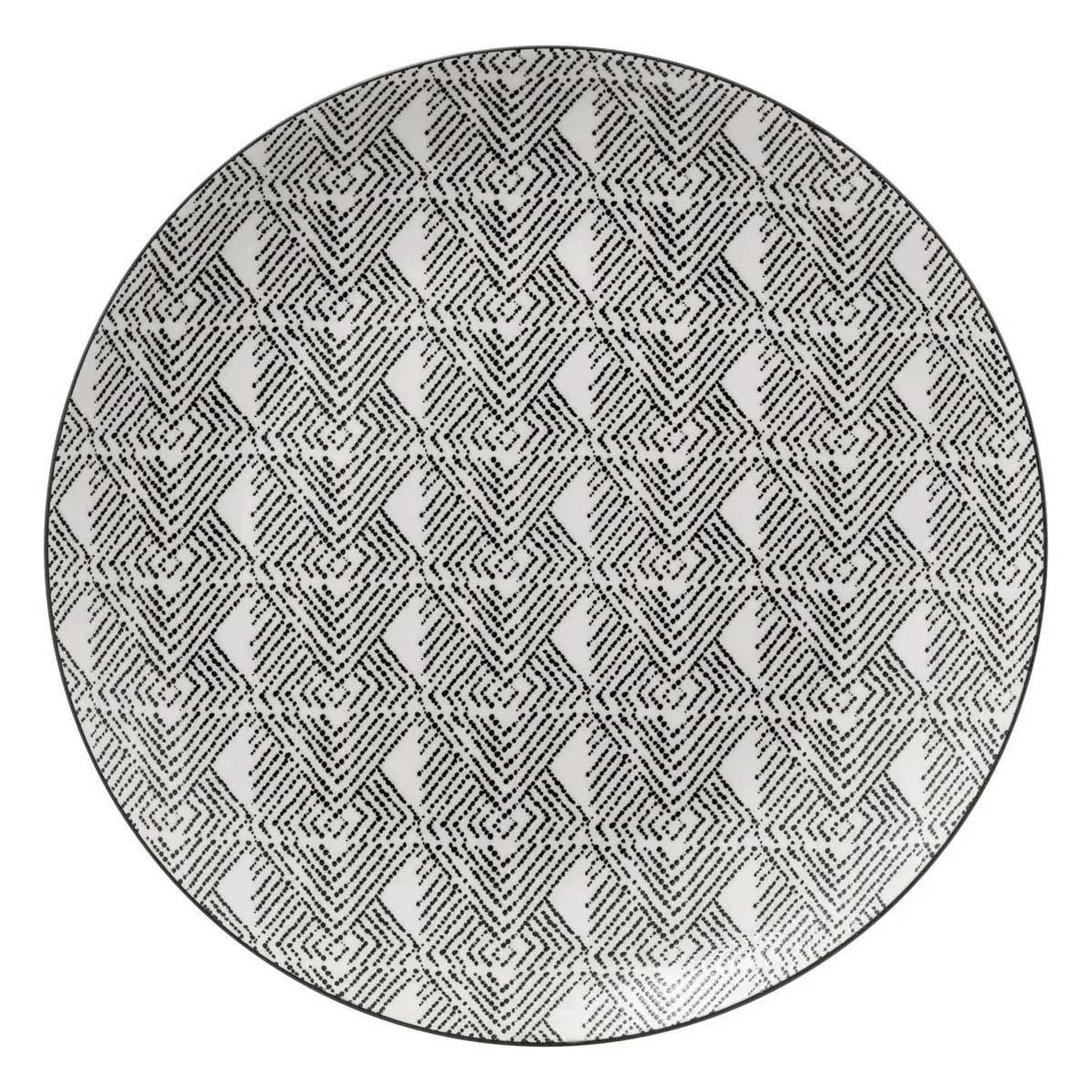 SECRET DE GOURMET Lot de 6 assiettes plates  bohemia etnic  26cm noir