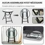 Voir la diapositive 4 : OUTSUNNY Table basse ronde bistro de jardin Ø 45 x 50H cm pliable métal époxy noir plateau verre trempé