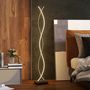 Voir la diapositive 2 : HOMCOM Lampadaire LED design spirales - forme galbée H. 140 cm - alliage alu. acrylique noir