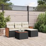 VIDAXL Salon de jardin 5 pcs avec coussins noir resine tressee