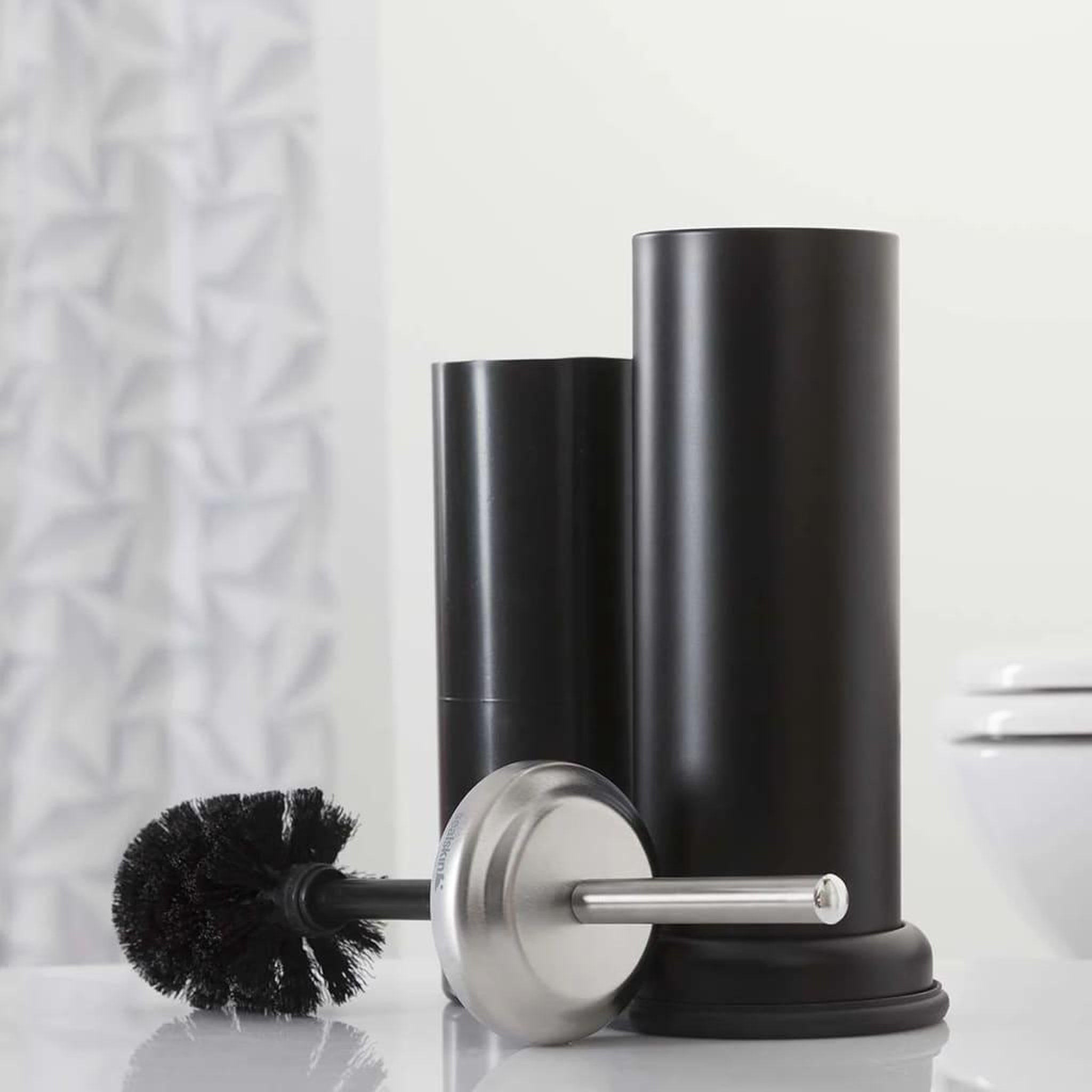 Voir la diapositive 2 : SEALSKIN Sealskin Porte-brosse et brosse de toilette Acero Noir 361730519