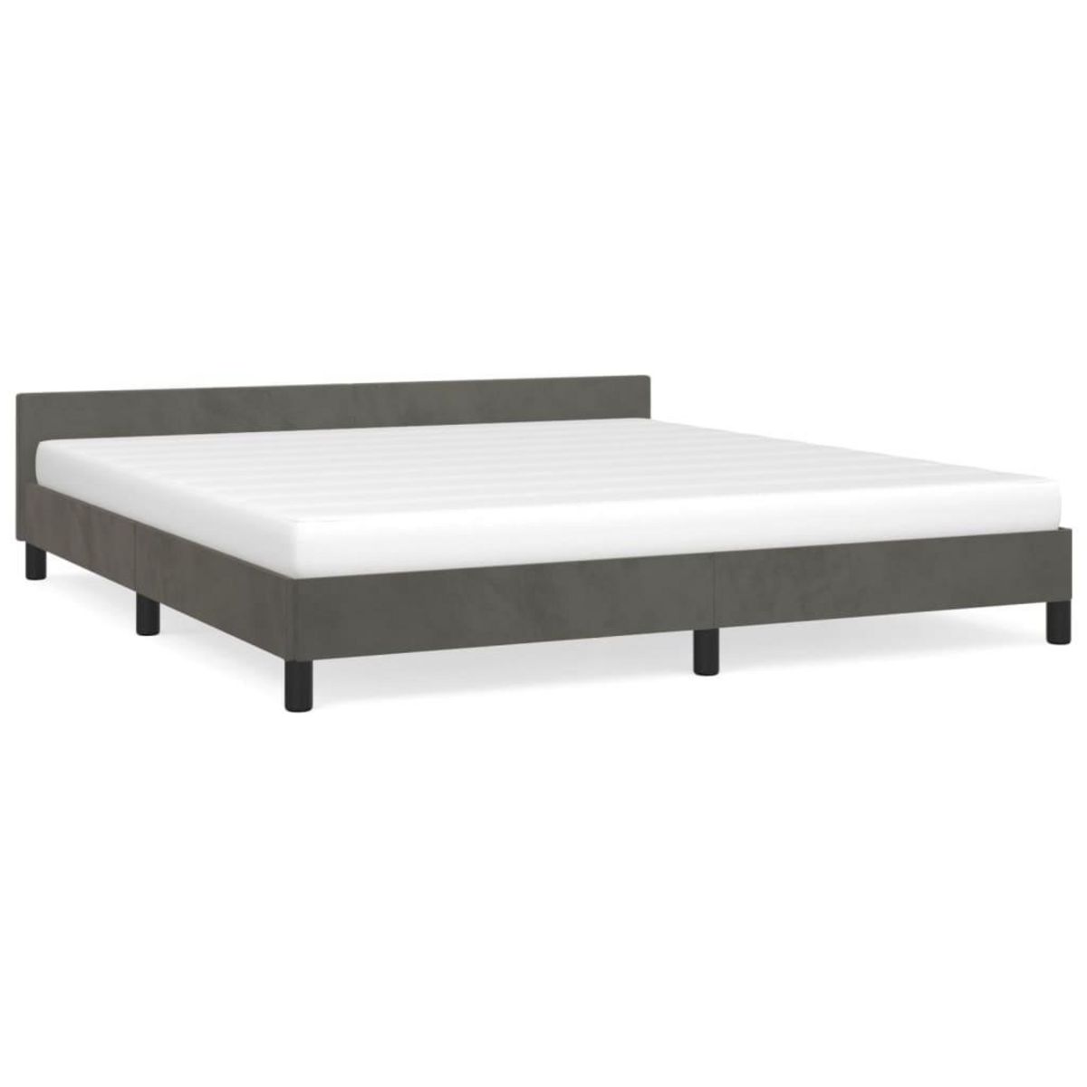 VIDAXL Cadre de lit sans matelas gris fonce 160x200 cm velours