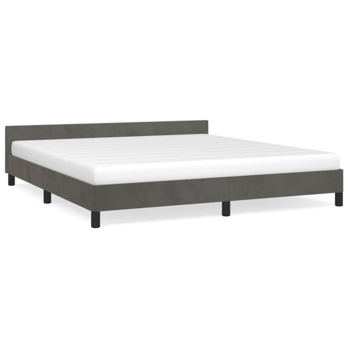 VIDAXL Cadre de lit sans matelas gris fonce 160x200 cm velours