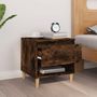 Voir la diapositive 3 : VIDAXL Table de chevet Chene fume 50x46x50 cm Bois d'ingenierie