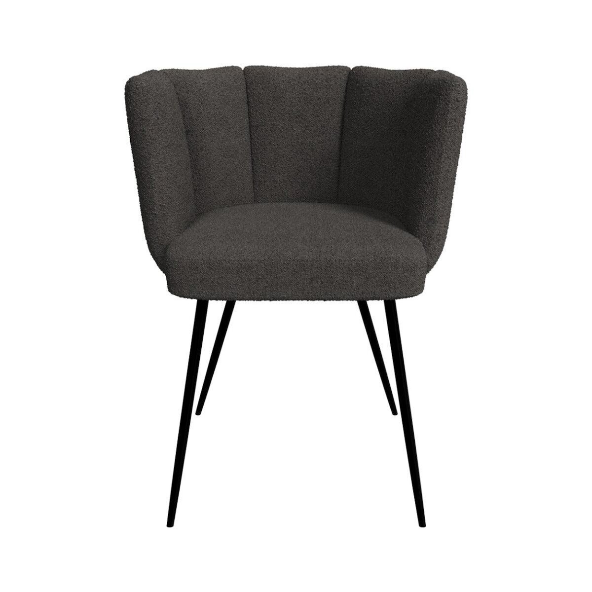 Rendez vous déco Lot de 2 chaises en tissu bouclé beige et pieds en métal - Cosette