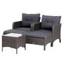Voir la diapositive 1 : OUTSUNNY Outsunny Lot de 2 fauteuils de jardin grand confort repose-pied table basse résine tressée imitation rotin coussins gris