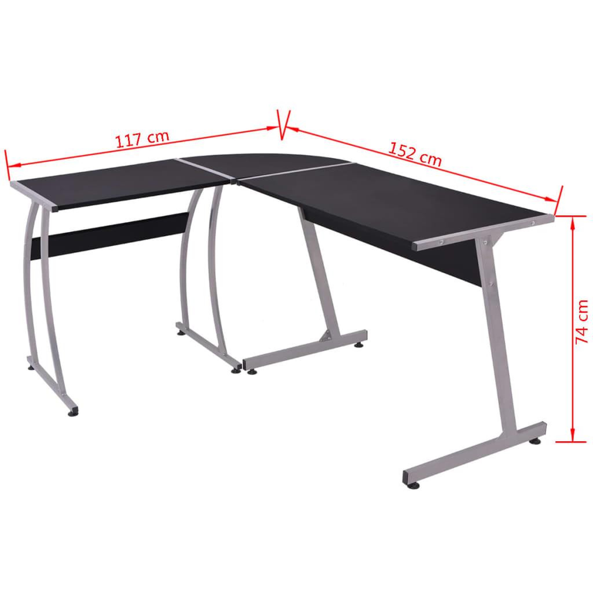 Voir la diapositive 5 : VIDAXL Bureau d'angle en forme de L Noir