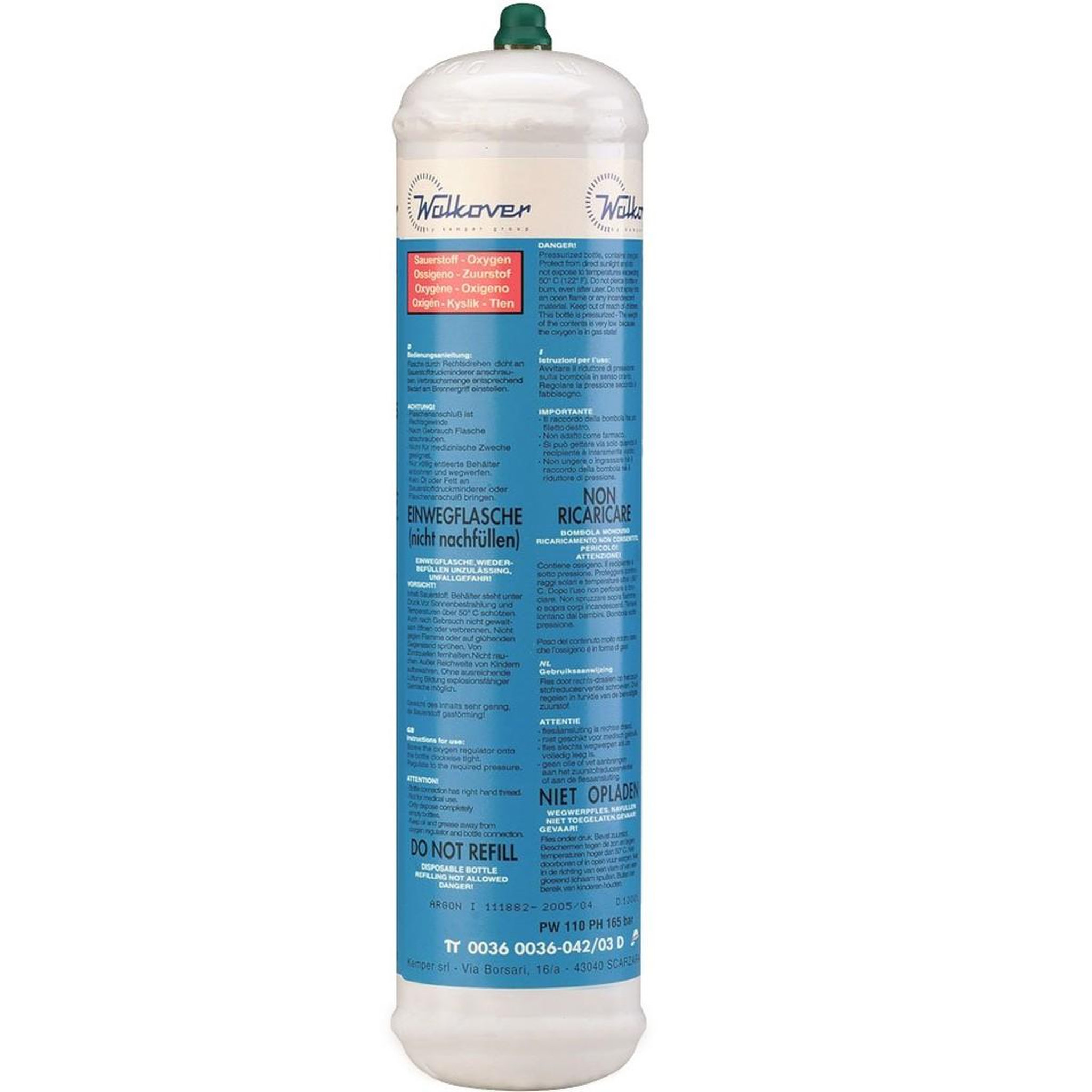 Voir la diapositive 2 : Kemper Bouteille Oxygène 110 Bar Jetable M10x1 – Recharge Cartouche Oxygaz 110 L pour Chalumeau Bi-Gaz, Soudure & Brasage KEMPER