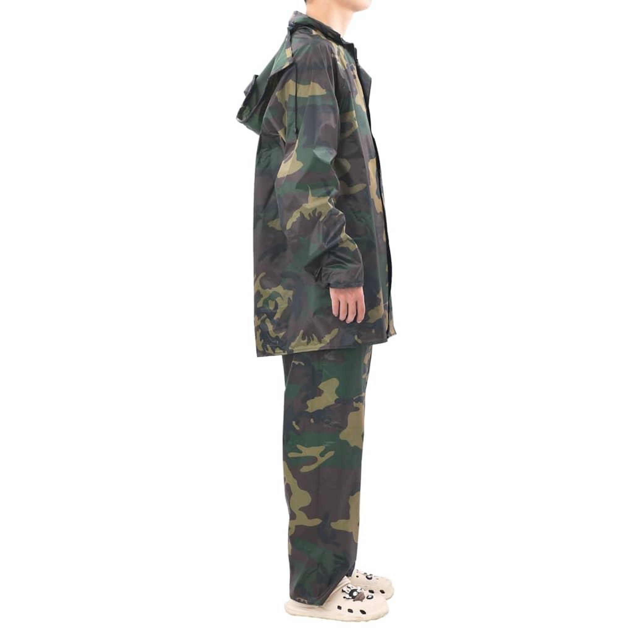 Voir la diapositive 5 : VIDAXL Combinaison de pluie avec capuche 2 pcs Hommes Camouflage L