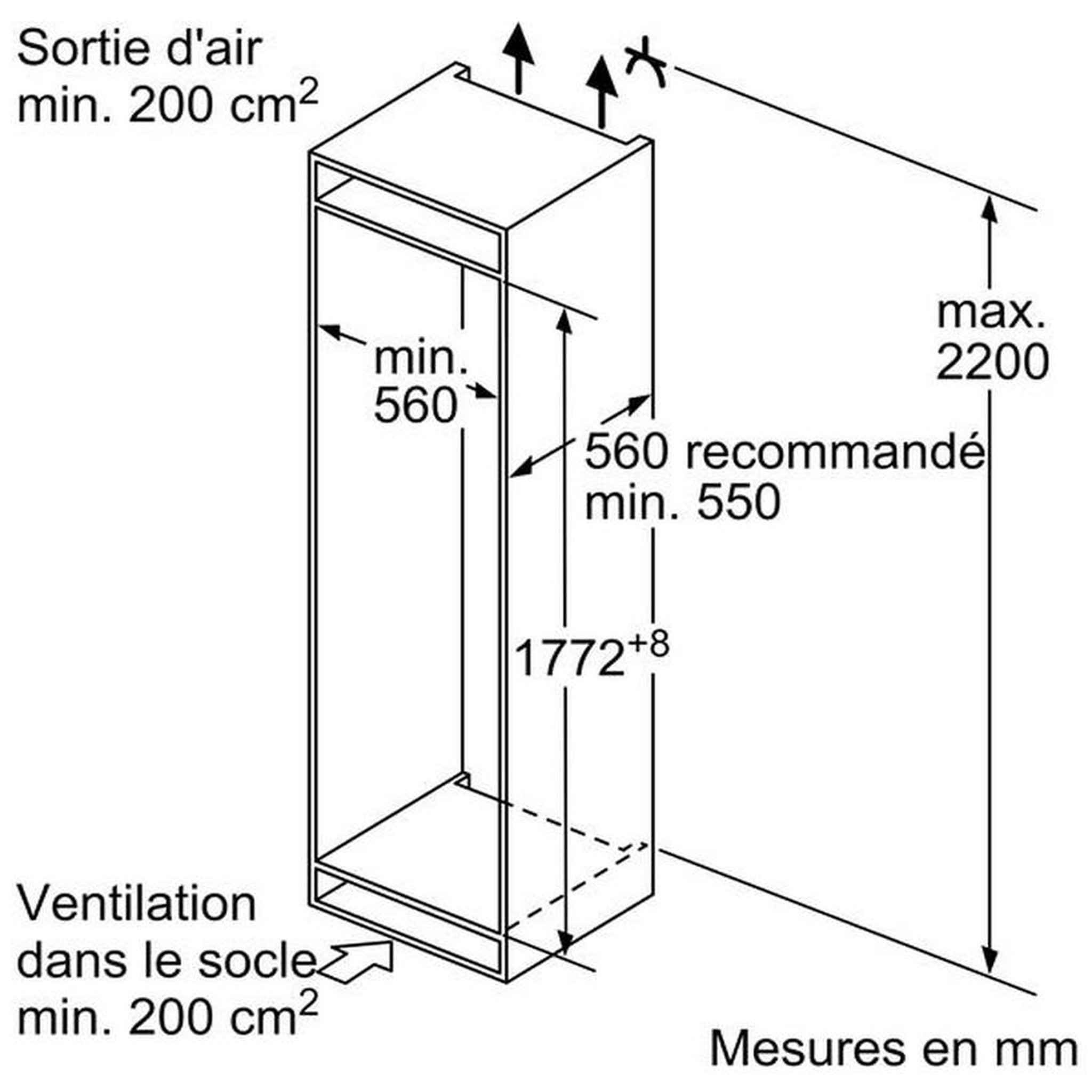 Voir la diapositive 5 : Neff Réfrigérateur combiné intégrable à glissières 267l - ki5862se0s