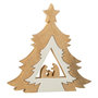 Voir la diapositive 1 : Paris Prix Crèche Sapin en Bois  Étoile  41cm Blanc & Naturel