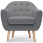 Voir la diapositive 2 : Paris Prix Fauteuil Scandinave Tissu  Lopy  78cm Gris