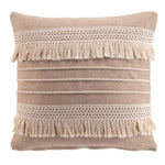 Paris Prix Coussin Déco à Franges  Cirrus  45x45cm Naturel