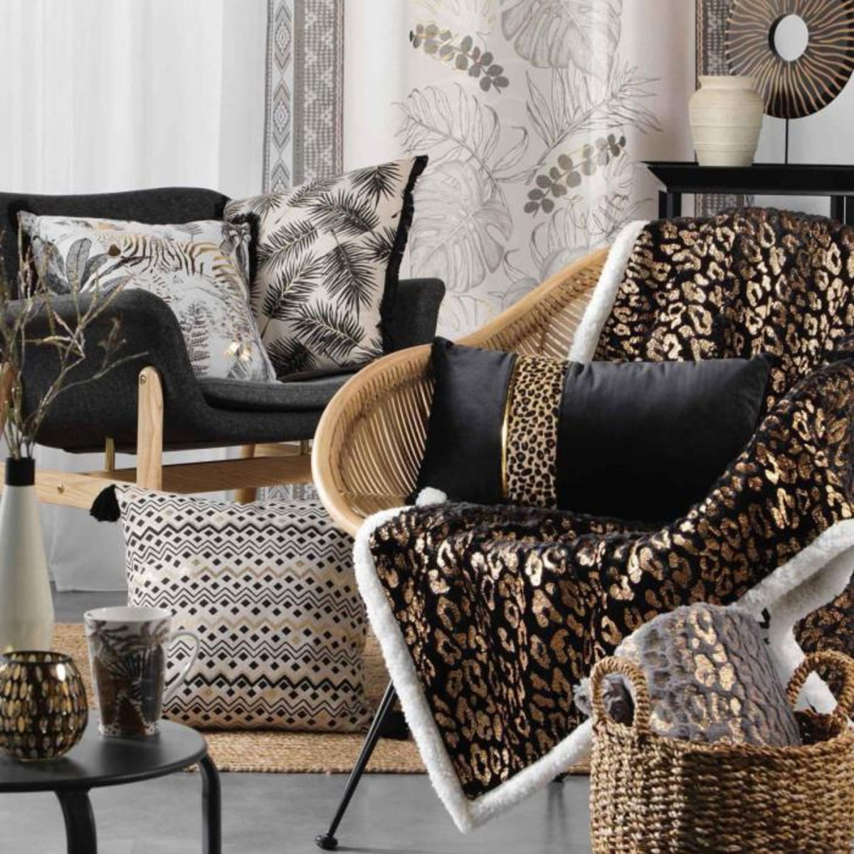 Paris Prix Plaid Imitation Fourrure  Safari  125x150cm Naturel