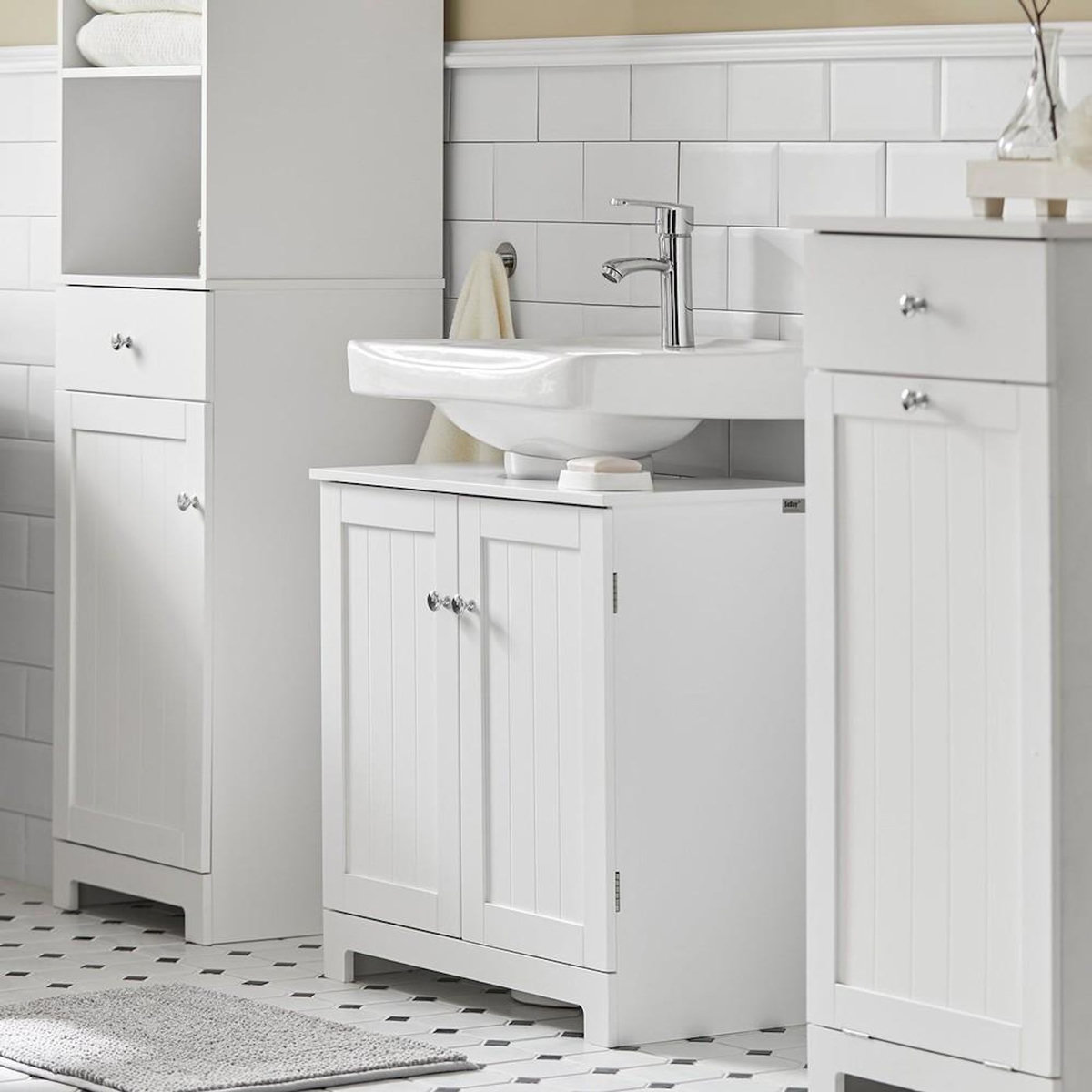 SOBUY SoBuy - Meuble Sous-vasque à deux portes - Classique - BZR18-II