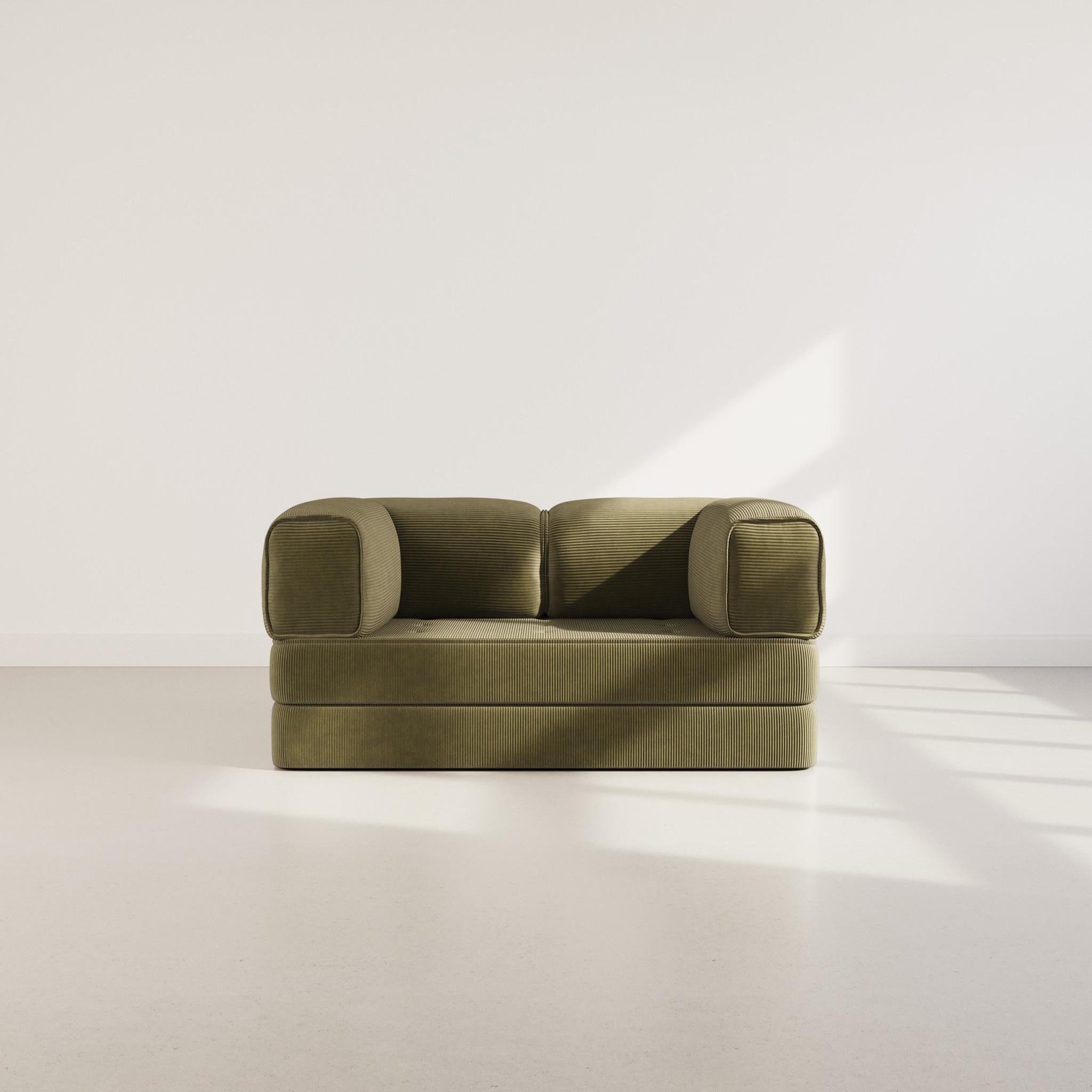 Voir la diapositive 5 : BEST MOBILIER Poppy - canapé 3 places convertible en velours côtelé
