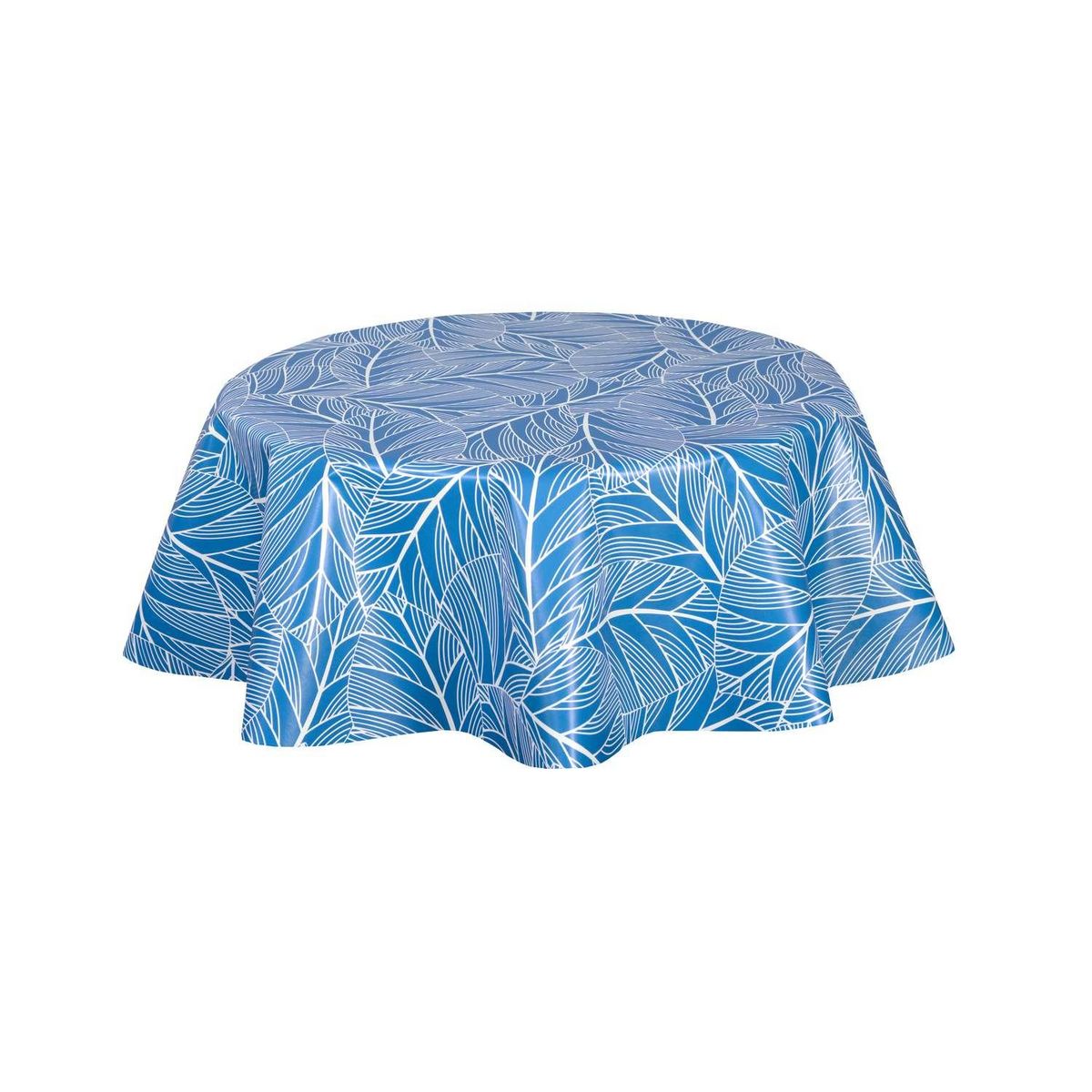 HABITABLE Nappe en toile cirée ronde Eloa - Diam. 150 cm - Bleu