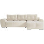 Voir la diapositive 2 : LOUNGITUDE Canapé d'angle droit 4 places convertible CASSANDRA avec coffre en tissu - Beige - L270 x P181 x H89cm - LOUNGITUDE