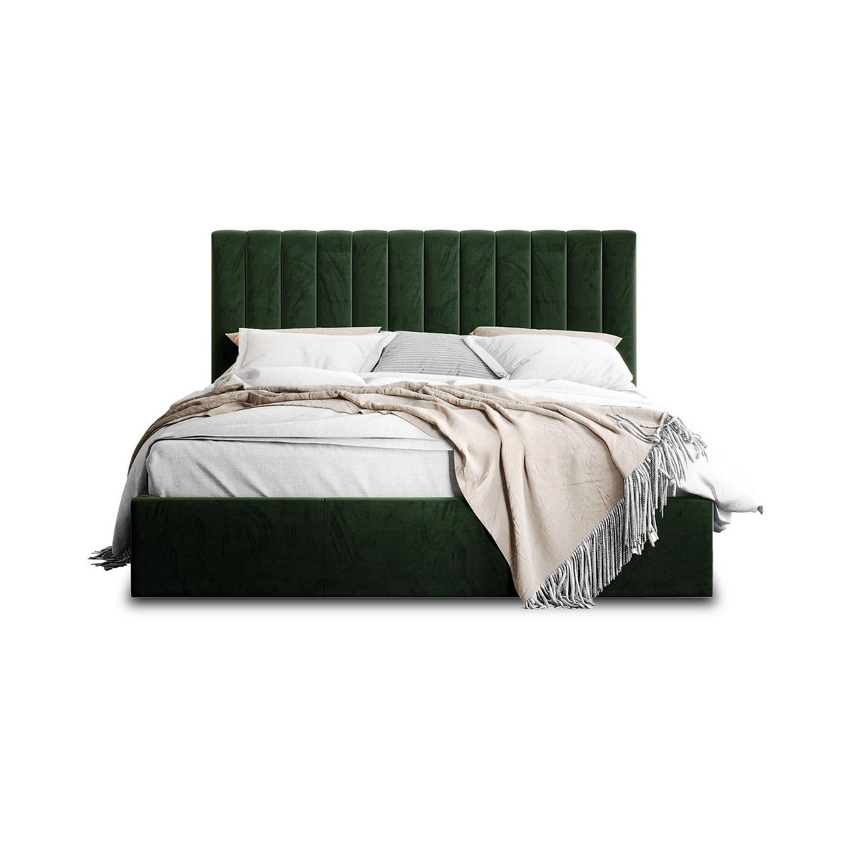 BEST MOBILIER Rosario - lit coffre - 140x200 - sommier inclus - en velours