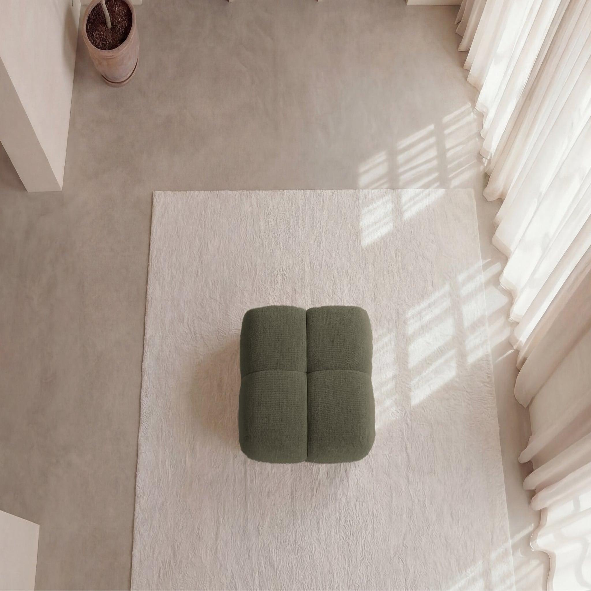 Voir la diapositive 5 : CASANOVA PARIS Constance - pouf en tissu chenille 72x72x43.5